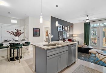 Modern kitchen with a large island